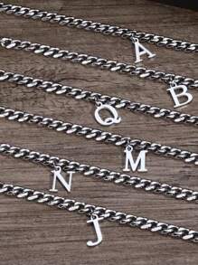 Vintage Cuban Link Initial A-Z Alphabet Bracelet, Unisex Stainless Steel Non-Fading Personalized Fashionable Bracelet, Christmas, New Year, Valentine's Day Holiday Gift