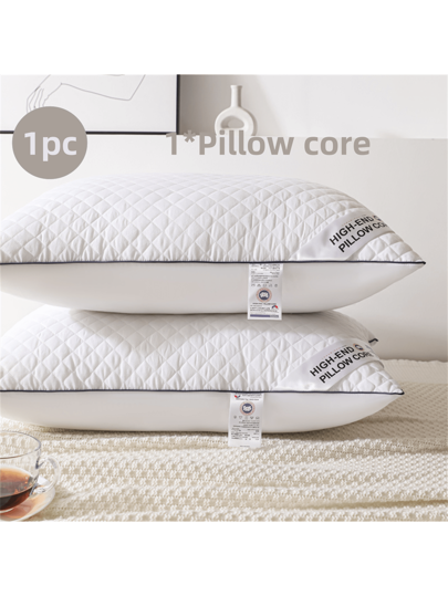 1pc Luxe Star Hotel Quality Pillow, Extremely Zachte Massage Knitted Kussen Core, Relaxes Shoulder Neck Pressure, Faster Sleep, Com Tafel Elastic, Won't De When Compressed, Home, Commute, Business, Leisure, Hypoallergenic Polyester Hoes