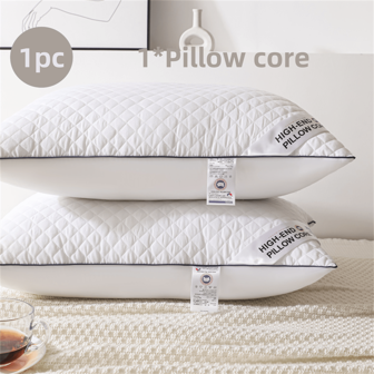 1pc Luxury 5-Star Hotel Quality Pillow, Extremely Soft Massage Knitted Pillow Core, Relaxes Shoulder & Neck Pressure, Faster Sleep, Comfortable & Elastic, Won't Deform When Compressed, Suitable For Daily Home, Commute, Business, & Leisure, Hypoallergenic Polyester Cover