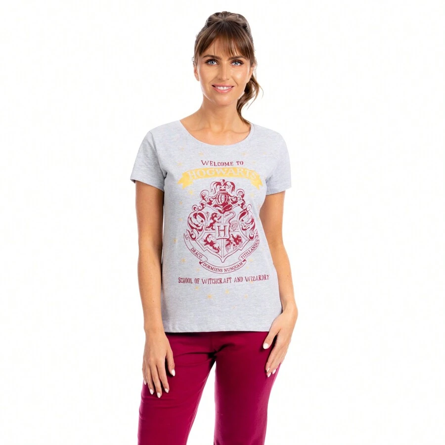 Harry Potter Womens Pyjamas | Hogwarts Pjs For Women Sets | Ladies Cotton Pyjama Set | Women's Nightwear - Multicolor - View 1