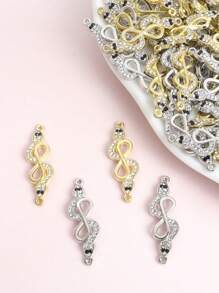 10 件欧美流行无限符号设计水钻镶嵌蛇形连接器男女个性珠宝配饰创意朋克风格手链项链脚链等链饰 DIY 链饰吊坠