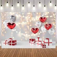 1 pezzo Sfondo fotografico di San Valentino, scatola regalo d'amore, sfondo romantico per l'amore, banner per festa di San Valentino "Ti Amo", decorazioni per San Valentino, accessori per studio fotografico, dimensioni: 210 x 150 cm / 150 x 100 cm / 100 x 75 cm
