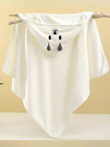 1 pieza Toalla de baño con capucha para bebés con diseño adorable de animales de felpa coral, bata absorbente y de secado rápido suave para recién nacidos, toalla de baño/natación 2 en 1