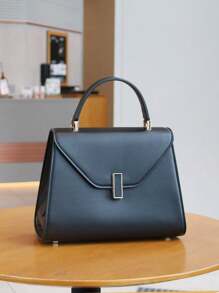 2025 新款时尚手提包，独特设计高端优质皮革纹理托特包，女士通勤百搭 Kally 结构迷你方形单肩斜挎包，适合派对，最佳母亲节礼物