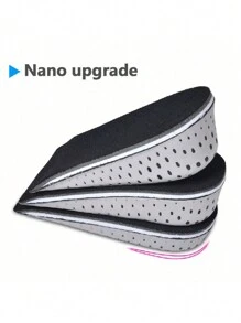 1 Pair Unisex Breathable Height Increase Half Pad EVA Elastic Shoe Insole For Women Men Sneakers Shoes Men Trainers Running Shoes - Black and White - View 5