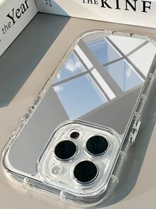 Mirror Phone Case 1pc Phone Case With Makeup Mirror, 1.5mm PC Hard Shell Two-In-One Full-Coverage Airbag Shockproof Case, Compatible With IPhone 16 ProMax/15 Plus/14/13/12/11 - Mirror - View 6