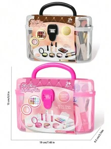 1 Set Girls Pretend Makeup Toy Set, Princess Dress Up Accessories Playset Including Brush, Eyeshadow, Lipstick, Christmas Gift For Girls, Not Real Makeup - Storage Bag - View 10