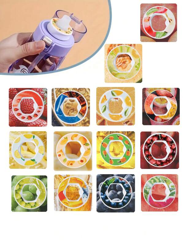 Paquete de 2/5/7 cápsulas de sabores. Accesorios de cápsulas con sabor a fruta para botellas de agua de iniciación, 0 azúcar 0 calorías (botella no incluida), 2 estilos disponibles