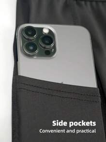 3 Packs Men'S High Elasticity Compression Shorts, Quick-Dry Polyester Running Fitness Pocket Shorts With Side Pockets, Breathable Knit Fabric, Solid Color, For Sports & Training