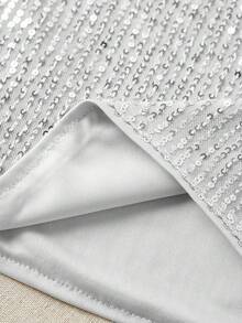 亮片 V 领背心，优雅无袖背心，适合春夏季