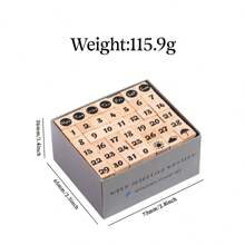 42 Pcs Beechwood Wooden Stamps, Digits, Letters, Geometric Shapes, Simple Basic Stamps For Scrapbooking - one-size - View 14