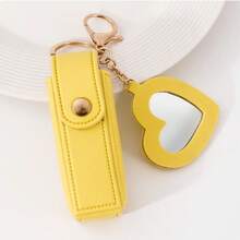 Pequeño espejo bolso de lápiz labial llavero, estilo de moda pequeño, colgante de monedero creativo como regalo - Blanco - Ver 2