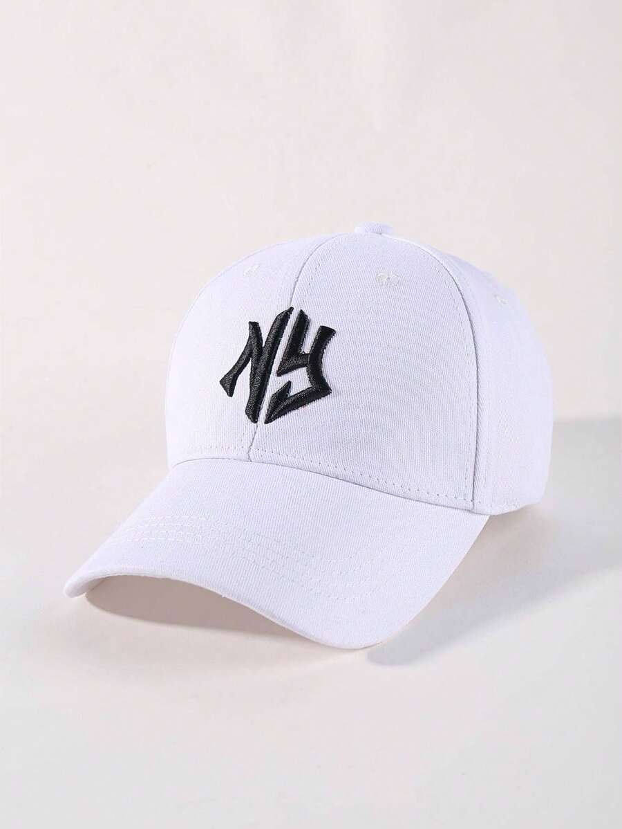 Mũ lưỡi trai trắng thêu chữ New York, kiểu dáng unisex, thích hợp cho du lịch ngoài trời, có thể điều chỉnh, dùng cho mùa hè, đi biển, nghỉ lễ, lễ hội.
