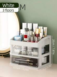 1 szt. Z szufladą Podwójna potrójna duża, średnia i mała wielkość przenośne pudełko do przechowywania kosmetyków z podziałem na szminkę, krem pod oczy, krem do rąk, puder, cień do powiek, lakier do paznokci, przestrzeń organizacyjna, półka do przechowywania, pudełko do przechowywania kosmetyków, półka do przechowywania