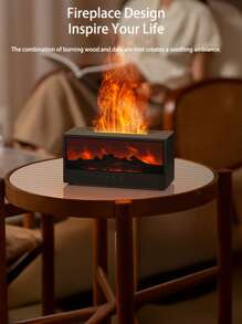 Difusores de chimenea en miniatura para aceites esenciales, humidificador de chimenea de 150ml con control remoto, humidificador de hoguera ultrasónico, difusor de llamas con luz de 7 colores para el hogar - Multicolor - Ver 3