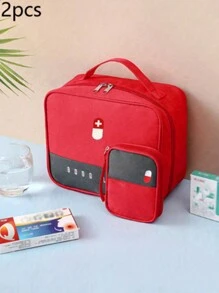2 PCS Bolsa Médica Portátil de Viagem para Viagens de Negócios Bolsa de Medicamentos Grande e Pequena para Primeiros Socorros de Emergência ao Ar Livre Bolsa de Armazenamento de Medicamentos Domésticos (A Posição do Padrão do Logotipo é Colocada Aleatoriamente) Bolsa de Medicamentos Bolsa de Armazenamento de Medicamentos Organizador de Medicamentos Kit de Primeiros Socorros Bolsa de Primeiros Socorros Acessórios de Viagem Organizador de Viagem Itens Essenciais de Viagem Coisas de Viagem Bolsa de Viagem Férias Universitárias Cruzeiro Itens Essenciais de Férias de Verão para Acampamento ao Ar Livre Caminhada Caça