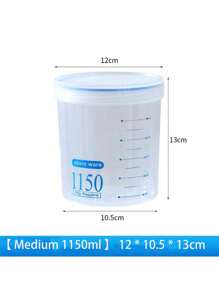 Japanese Thick Airtight Transparent Square Storage Jars/Containers For Grains, Spices & Food, Moisture-Proof Kitchen Canister - White - View 14