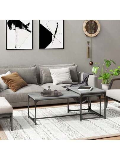 VidaXL Coffee Tables Pcs Processed Wood Grijs Sonoma Oak