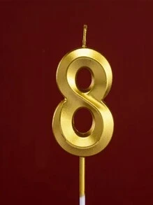 1 Nến sinh nhật số 0-9 tuổi Nến chữ số dùng để nướng bánh Trang trí tiệc - Vàng - Xem 13