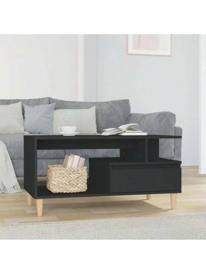 VidaXL Coffee Tafel 90x49x45 Cm Processed Wood Zwart