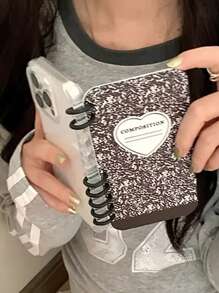 Etui na telefon Niche Flip Notebook Design z czarnym atramentem, kompatybilne z modelami 16/13/14/15/16 Pro Max