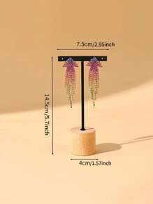 1 pièce Support de présentation d'oreillettes sur base en bois, support cylindrique en bois pour boucles d'oreilles et colliers, porte-bijoux, accessoires et accessoires photo, cadeaux pour femmes, soleil, voyages, rentrée scolaire cool