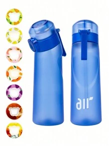 1pc Flavored Water Bottle, Bottle Starter Set, Drinking Bottle With One Random Flavoured Pods Suitable For Gyms, Schools, Flavored Water Bottle, For Outdoor, Camping
