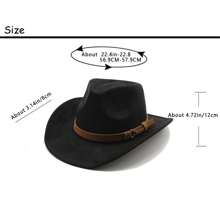 Mens Retro Felt Cowboy Hats Womens Solid Color Cowgirl Hat Vintage Wide Brim Suede Western Jazz Hat With Belt