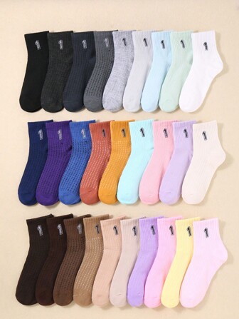 10 双随机颜色高弹力儿童袜子、女童网眼袜、男童袜子