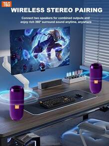 T&G Głośnik bezprzewodowy, przenośny głośnik bezprzewodowy do użytku zewnętrznego, kompatybilny z gniazdem USB – ciesz się czystym i mocnym dźwiękiem w dowolnym miejscu i czasie. Obsługuje kartę pamięci lub dysk USB, obsługuje tryb głośnomówiący/radio FM/odtwarzanie z USB, można podłączyć do telefonów/tabletów/telewizorów. Przenośny głośnik bezprzewodowy, elektronika użytkowa, prezent urodzinowy, model TG117, dostępne w wielu kolorach, bateria 1200 mAh.