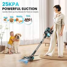 INSE Cordless Vacuum Cleaners, 6-In-1 Lightweight Stick Vacuum For Hardwood Floor Carpet Pet Hair, V770 - Blue - View 1