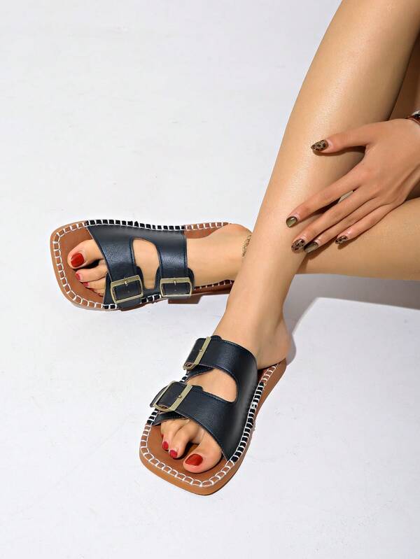 صنادل نسائية مسطحة لمقاسات كبيرة، أحذية فرنسية ريفية بطراز بوهيمي عتيق، مناسبة لجميع المواسم بما في ذلك عيد الهالوين وعيد الميلاد