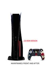 1 Set Of 3pcs Game Console Skin Stickers With Printed Patterns, Compatible With Disc Edition - Multicolor - View 6