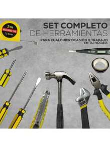 Kit de herramientas manuales para reparación eléctrica 12 en 1 para el hogar con destornillador, martillo, cinta métrica, llaves, cortador y alicates Todos los accesorios Caja de herramientas de hardware Kit de almacenamiento de herramientas mecánicas de garaje Usos de emergencia - Verde - Ver 7