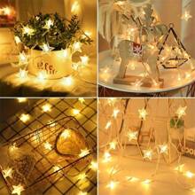 1pc 1.5m 10LED/3 Meters 20LED Starlight Atmosphere String Lights, Camping Lights, Battery Powered, Birthday Decoration, Suitable For Bedroom/Party/Wedding/Indoor/Outdoor/Christmas Tree Decoration - Yellow - View 10