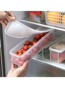 5pcs/Set Reusable Polypropylene Food Storage Containers Stackable, Fridge & Freezer Safe For Scallions, Cilantro, Ginger, Garlic, Noodles, Eggs - Kitchen Essentials - Transparent - View 3