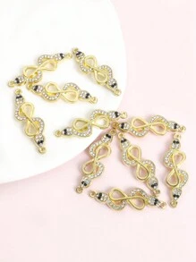 10 件欧美流行无限符号设计水钻镶嵌蛇形连接器男女个性珠宝配饰创意朋克风格手链项链脚链等链饰 DIY 链饰吊坠