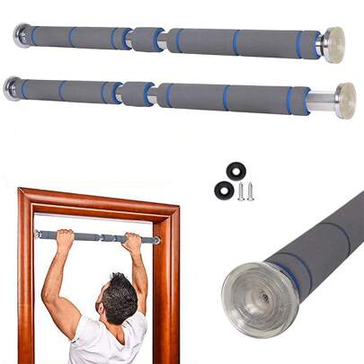 Klimmzugstange mit Griffen Verstellbare Länge 80-130 cm, Perfektes Hilfsmittel, um Klimmzüge zu Hause zu üben