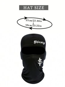 2pcs/1pc Letter And Dollar Print Ski Mask Balaclava Face Mask For Men Women UV Protection Windproof Scarf For Snowboard Motorcycle