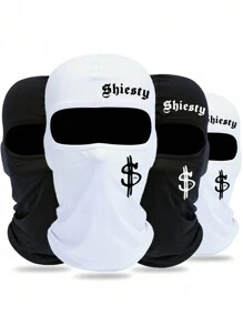 2pcs/1pc Letter And Dollar Print Ski Mask Balaclava Face Mask For Men Women UV Protection Windproof Scarf For Snowboard Motorcycle
