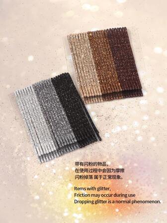 48 piezas de pinzas para el cabello con brillo y purpurina, color degradado, pasadores de metal ondulados para mujeres, pinzas para el flequillo, pinzas versátiles a juego para el cabello, artículos escolares, accesorios para el cabello