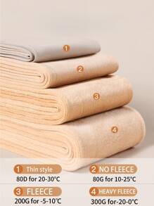 1pc 220g/80g/300g Women's Warm Knee-High Socks, With Thermal Lining, Black Sexy Sheer Plus Size Thick Thermal Lined Tights For Autumn/Winter, Business Long Socks Suitable For -5-15°C - Black - View 4