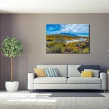 1PCS Framed New Mexico Canvas Print Rio Grande River Winding Wall Decor For Living Room Mountain Landscape Painting Poster Painting Office Home Office Decor For Bedroom Restaurant Hotel Apartment Studio Coffee Room Dressing Room Wall Decor - Multicolor - View 3