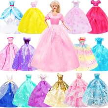 51 Pcs 11.5 Inch Girl Doll Clothes And Accessories - 6 Pcs 11.5 Inch Girl Doll Wedding Evening Party Dresses Grown With 45 Pcs 11.5 Inch Girl Doll Shoes Hangers And Other Accessories - Nhiều màu - Xem 2