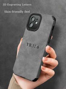 1pc Customizable DIY Name Monogram Phone Case, Compatible With Apple, Made Of Soft PU Leather, Shock-Proof, Scratch-Resistant, Fingerprint-Proof, Soft TPU Full Coverage Case, An Ideal Personalized Phone Case Gift For Companion, Partner, Family Member, Best Friend, Birthday Or Anniversary,Boyfriend,Girlfriend,Family,Friends,Grandparents,Couple