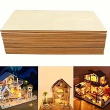 4/8/12片 7.9x11.8英吋/20x30公分 未加工木板，空白木製面板，適用手工藝、派對裝飾，送給朋友與家人的禮物 - 杏色 - 查看 7
