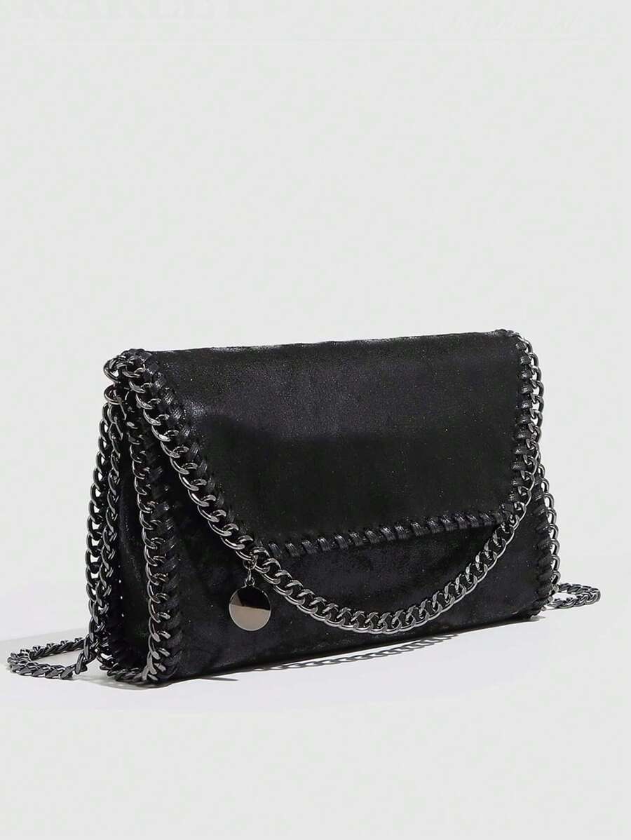 Women Handbags Soft Leather Fashion Designer Top-Handle Casual Pocket Ladies Tote Portable Chain Large Shoulder Crossbody Bags Black Birthday Present - Black - View 1