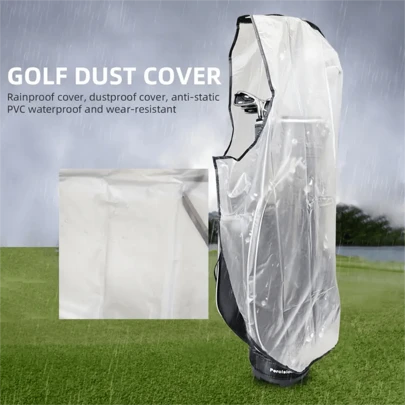 Transparent Waterproof Golf Bag Rain Cover - PVC Golf Cart Bag Protector, Full Zipper Waterproof, Foldable Dustproof Golf Bag Storage Cover, Anti-Static Golf Gear Accessory, Outdoor Sports Equipment, Golf Accessories, Keeps Dry And Protected: Golf Bag And Cart Waterproof Cover, Easy To Clean