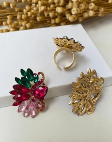 Purple And Green Earring And Ring / Blue Earring / Fuchsia Earring / Purple Earring / Green Earring / Pink Earring - 紫紅色和綠色 - 查看 4