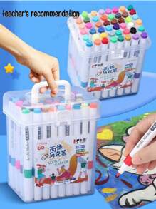 60/48/36/24/12/6 قطعة أقلام تحديد أكريليك/مائية للرسم والفن التشكيلي، أقلام مائية سريعة الجفاف، مقاومة للنزيف والتلاشي، ألوان عشوائية 6 قطع، مناسبة للرسم والتلوين والفنون والحرف اليدوية للطلاب والمعلمين - متعدد الألوان - مشاهدة 2